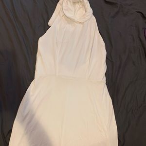 White backless sheer dress